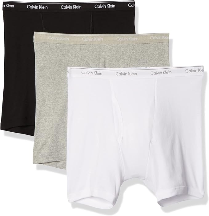 Calvin Klein Men's 100% Cotton 3-Pack Boxer Briefs