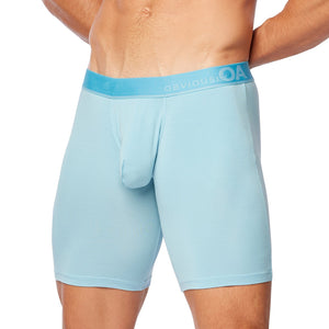 Obviously PrimeMan Boxer Brief 9 inch Leg - Sky — Front