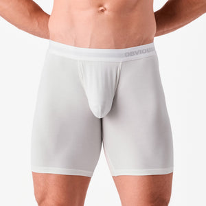 Obviously PrimeMan Boxer Brief 9 inch Leg - White — Detail