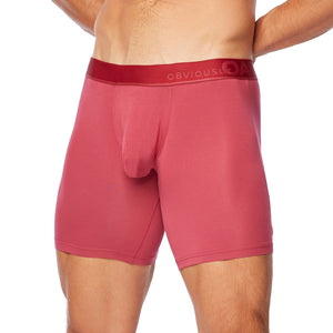 Obviously PrimeMan Boxer Brief 6 inch Leg - Brick — Front