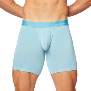 Obviously PrimeMan Boxer Brief 6 inch Leg - Sky — Detail