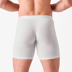 Obviously PrimeMan Boxer Brief 6 inch Leg - White — Back