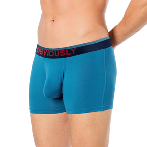 Obviously FreeMan Boxer Brief 3 inch Leg - Pacific — Front