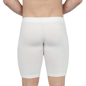 Obviously EliteMan Boxer Brief 9 inch Leg - White — Back