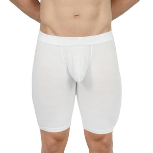 Obviously EliteMan Boxer Brief 9 inch Leg - White — Detail