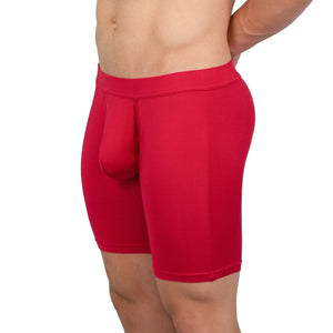 Obviously EliteMan Boxer Brief 6 inch Leg - Red — Front