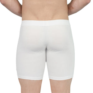Obviously EliteMan Boxer Brief 6 inch Leg - White — Back