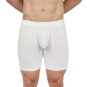Obviously EliteMan Boxer Brief 6 inch Leg - White — Detail