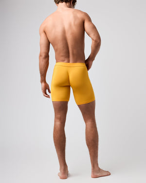 Obviously EliteMan Boxer Brief 6 inch Leg - Gold — Back