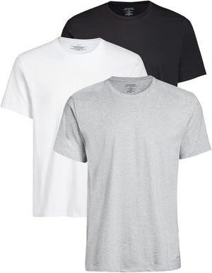 Calvin Klein Cotton Classics 3-Pack Crew Neck Undershirts - White/Heather/Black