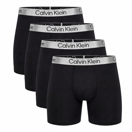 Calvin Klein Microfiber 4-Pack Boxer Briefs - Black