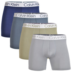 Calvin Klein Microfiber 4-Pack Boxer Briefs - Peacoat/Turbulence/Gray Labirinth/Wolf Grey