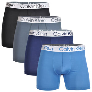 Calvin Klein Microfiber 4-Pack Boxer Briefs - Blue/Turbulence/Peacoat/Delft