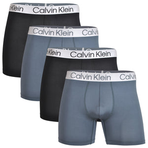 Calvin Klein Microfiber 4-Pack Boxer Briefs - Black/Turbulence/Black/Turbulence