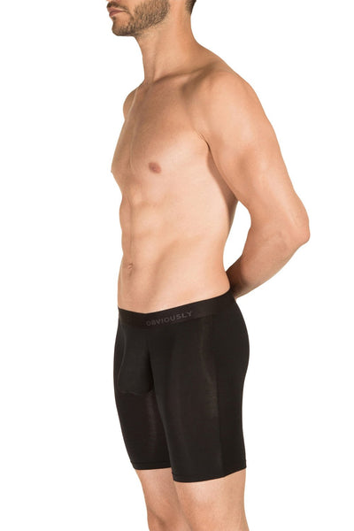 Obviously PrimeMan Boxer Brief 9 inch Leg Black