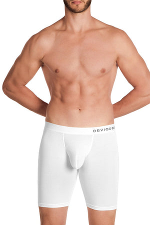 Obviously PrimeMan Boxer Brief 9 inch Leg White